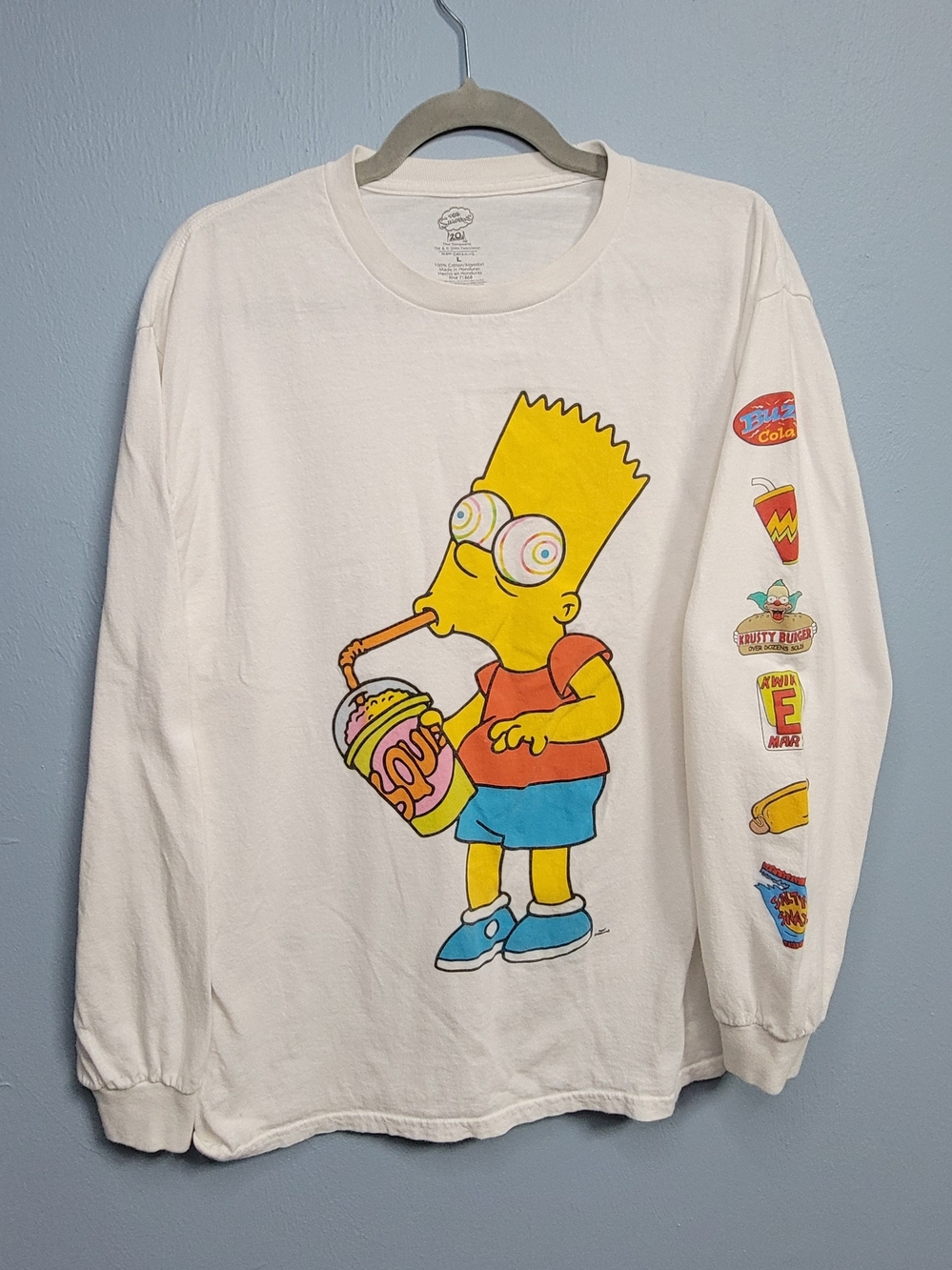 Officially Licensed The Simpsons Bart Psychedelic Squishee Long Sleeve Shirt - L